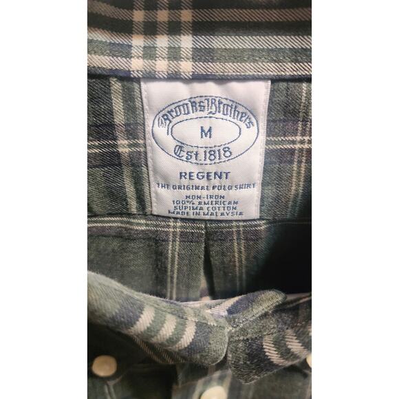 Brooks Brothers 1818 Regent Gray/Blue Plaid LS Button-down Shirt S MED Cotton - Picture 3 of 6